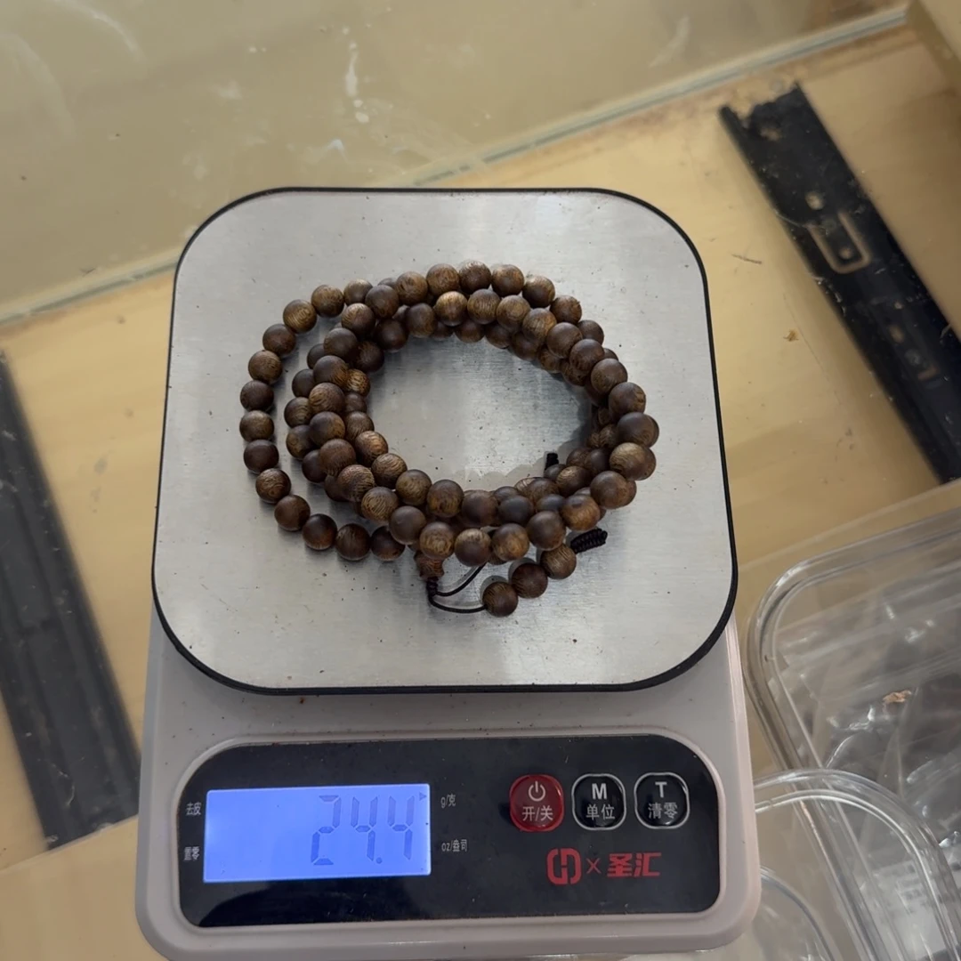 沉香沉香碎屑08圆珠多圈24克