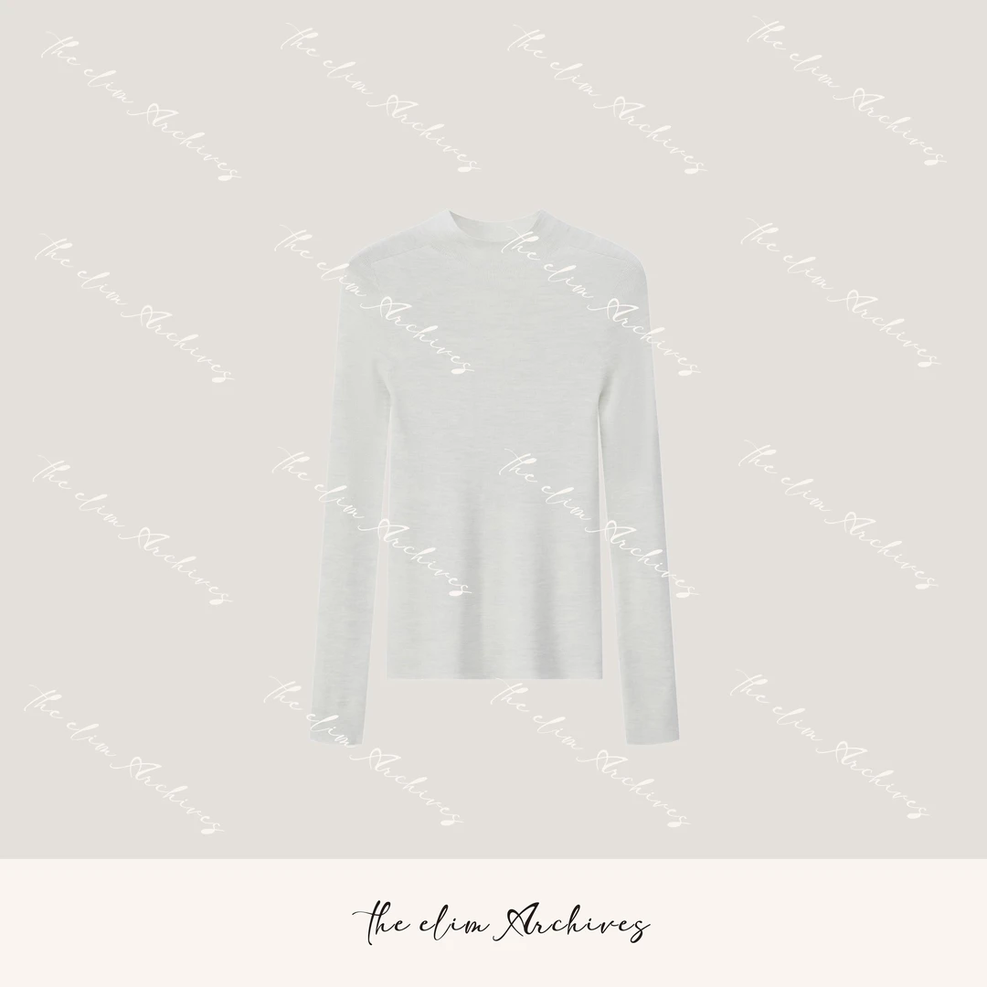 【以琳档案】w“扬子纱”半高领天鹅颈進口一体机100超细羊毛#LY1121