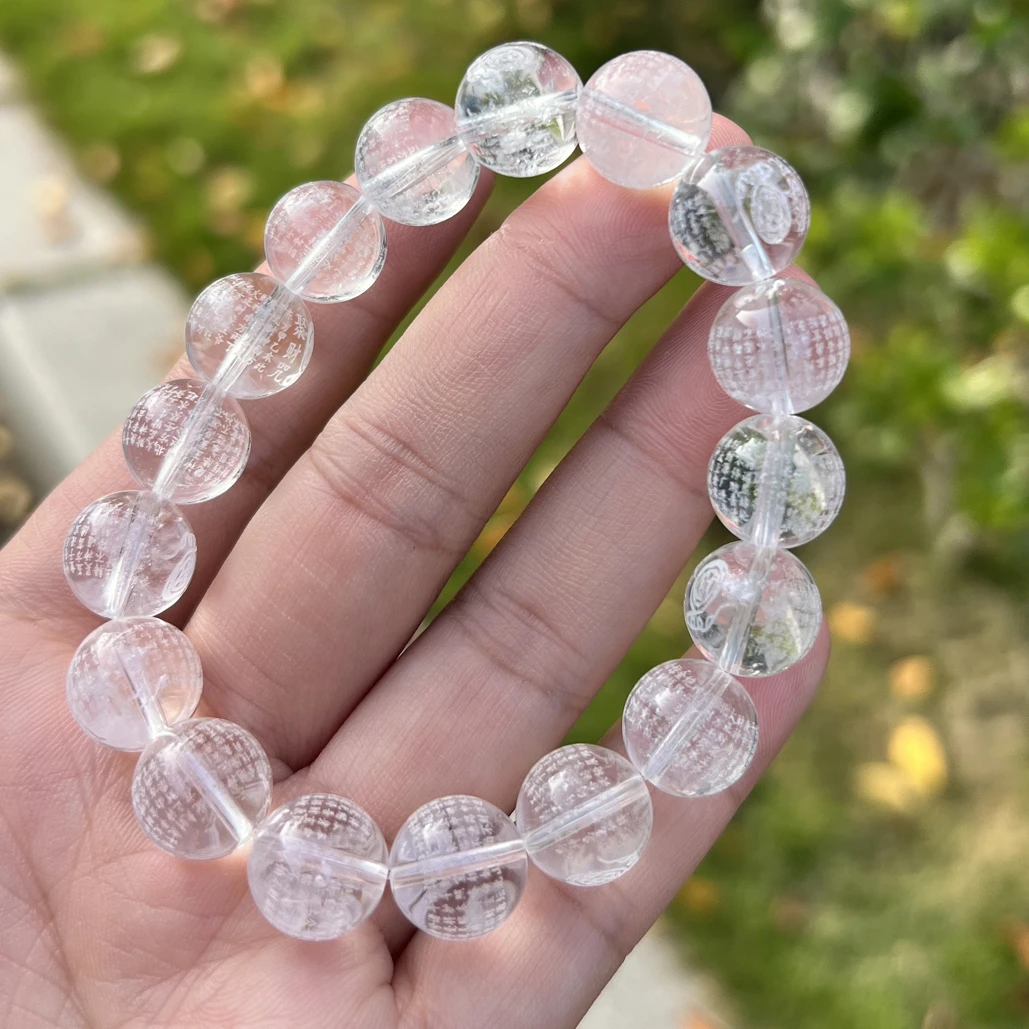 【巫婆水晶】天然白水晶手链心经12+