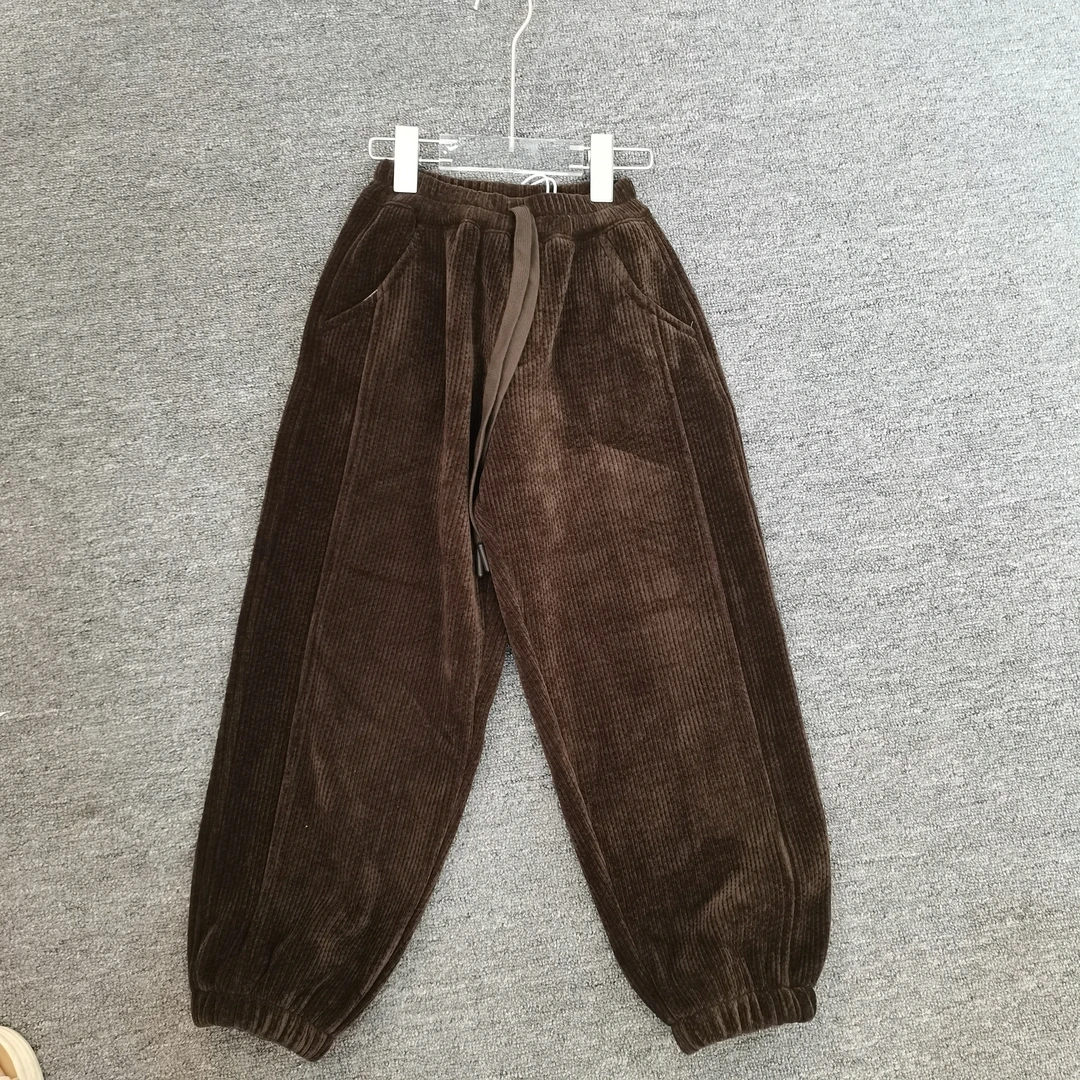 5250冬季加绒新款阔腿宽松休闲裤