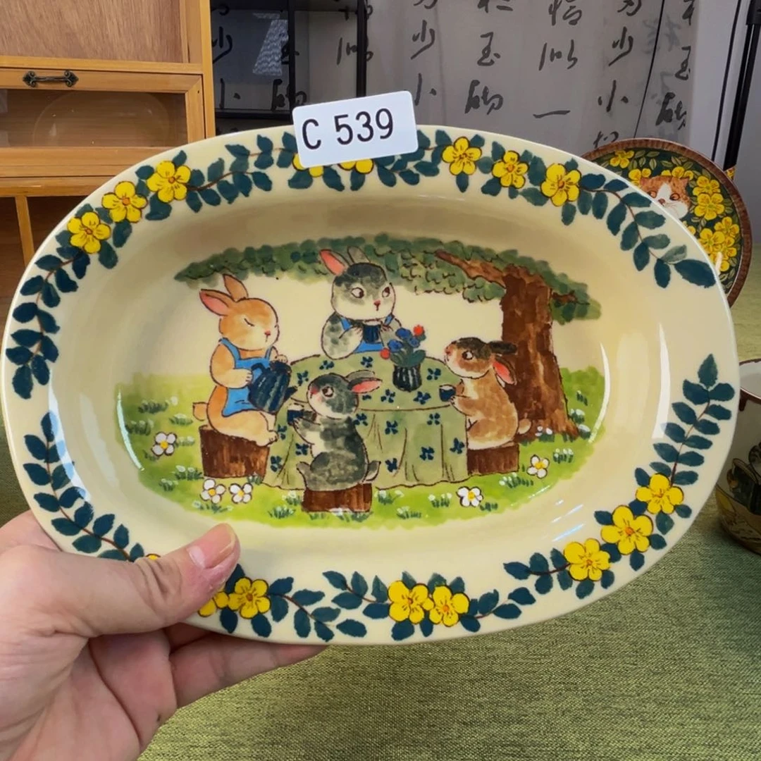 【闪购商品】摆件一****诗桃园山房高温釉下彩
