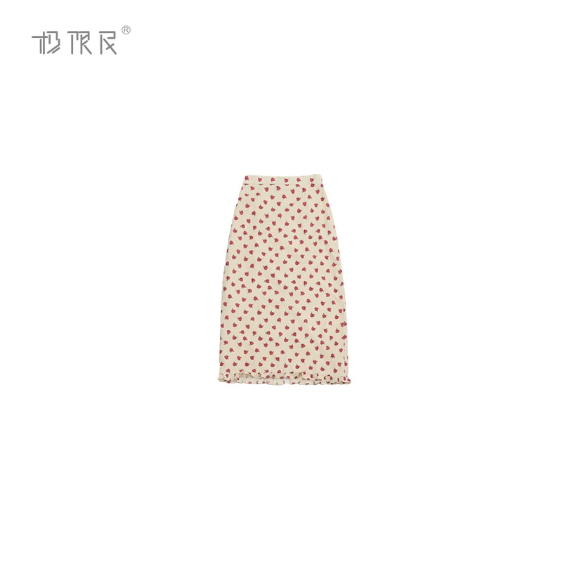 极限民《玫瑰恋歌》春夏季欧若风玫瑰印花甜美半身裙F5104Y0405