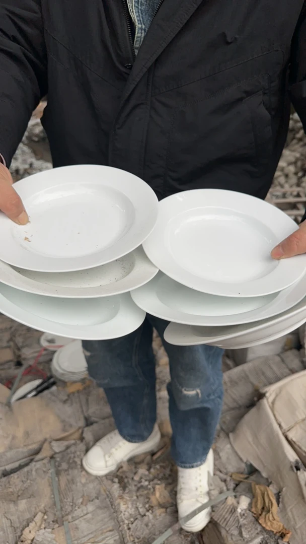 景德镇高温陶瓷草帽盘 6 只