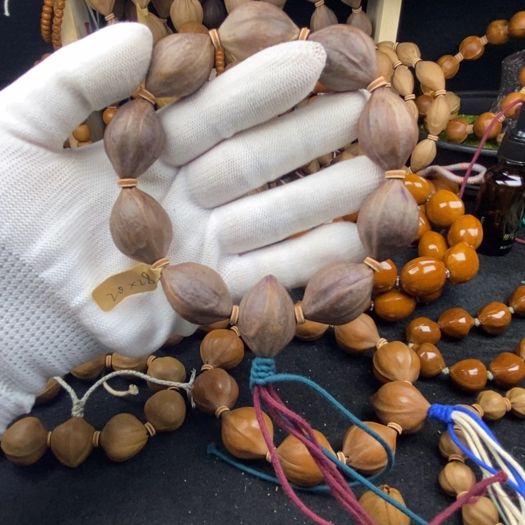 橄榄核手串/手链2038三花紫皮10颗