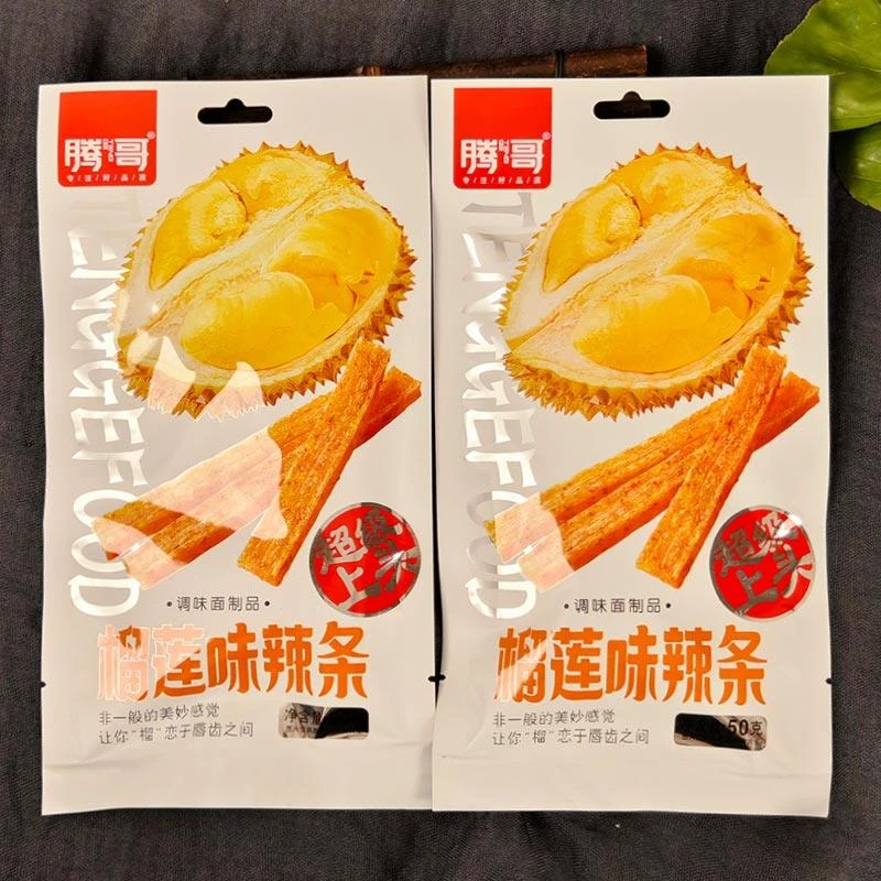 腾哥榴莲味辣条香辣网红爆款休闲解馋小吃面筋
