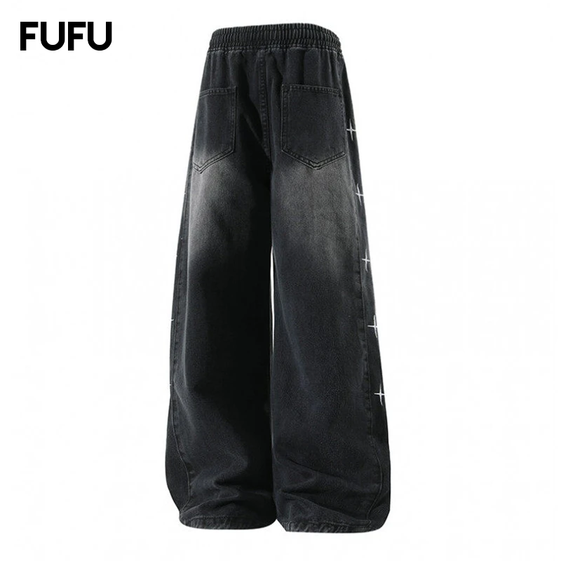 【富富】牛仔裤男春夏季潮牌潮流美式高街宽松直筒裤高街9060SQG