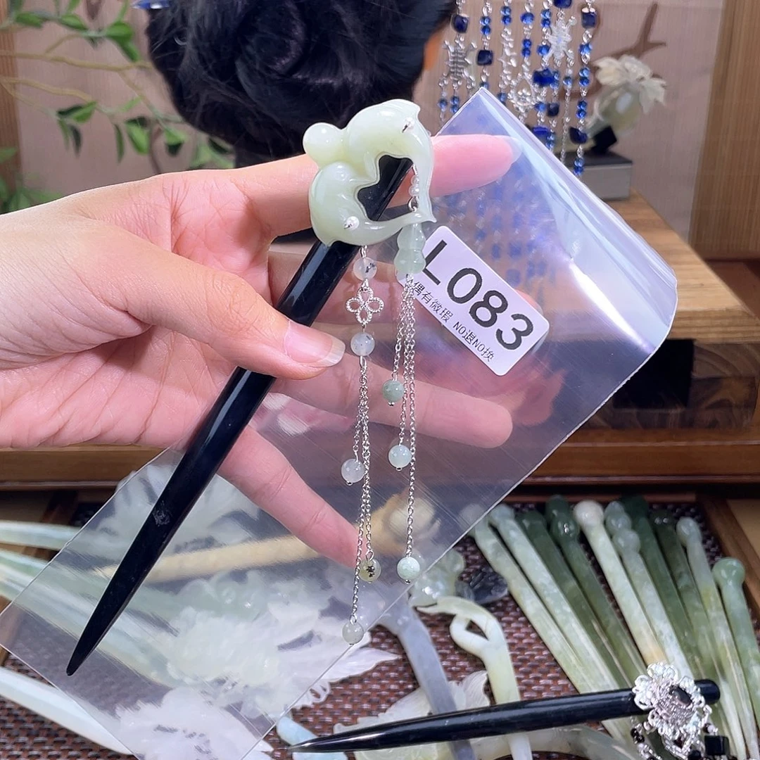 $***￥合金蛇纹石玉发饰