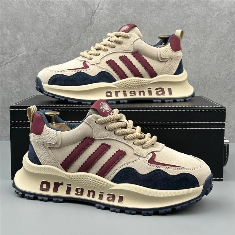 时尚男鞋2025春秋新款网红爆款休闲厚底防滑运动跑步新款老爹鞋子