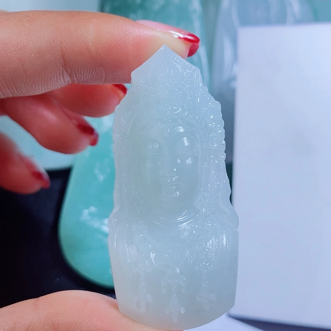 定制翡翠未镶嵌毛货不支持退换货，付款后确认抛光