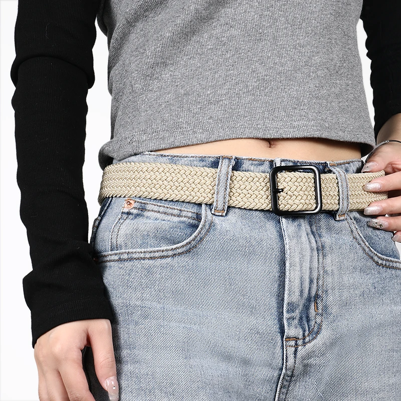 2026编织腰带女款式新学生装饰配牛仔裤潮流简约男士帆布军训皮带