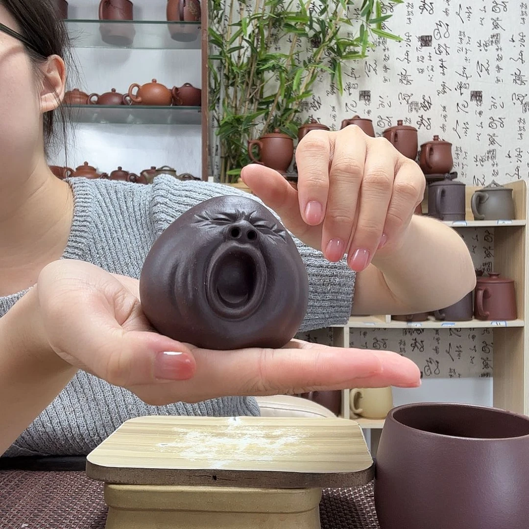 茶壶紫砂原矿老紫泥哈欠包