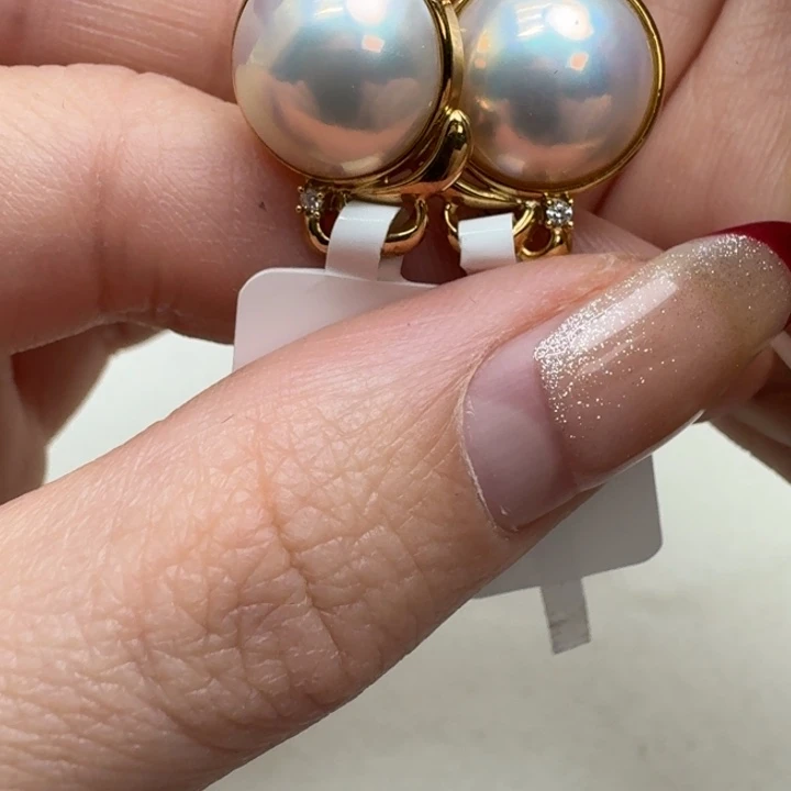 拼合珍珠（马贝珠）耳饰未镶嵌