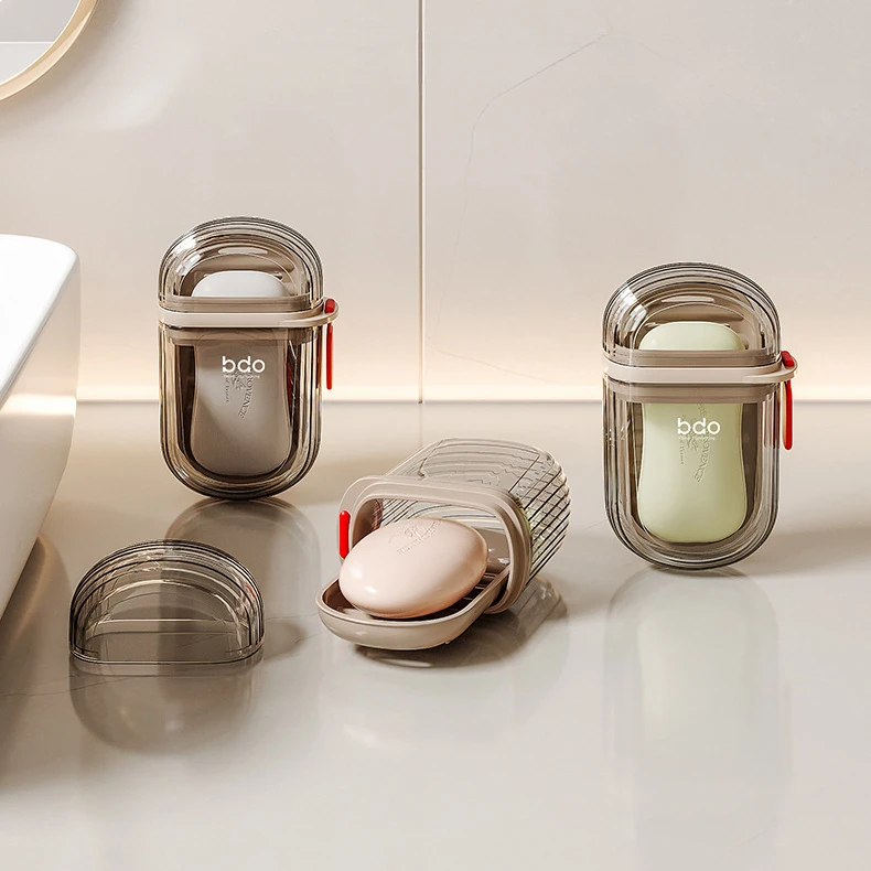 旅行便携式迷你肥皂盒密封沥水带盖香皂盒子透明收纳神器家居好物