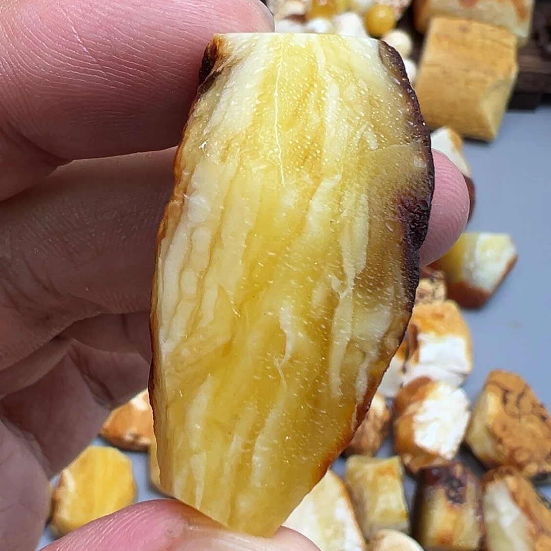 未镶嵌定制琥珀橘白虎皮纹
