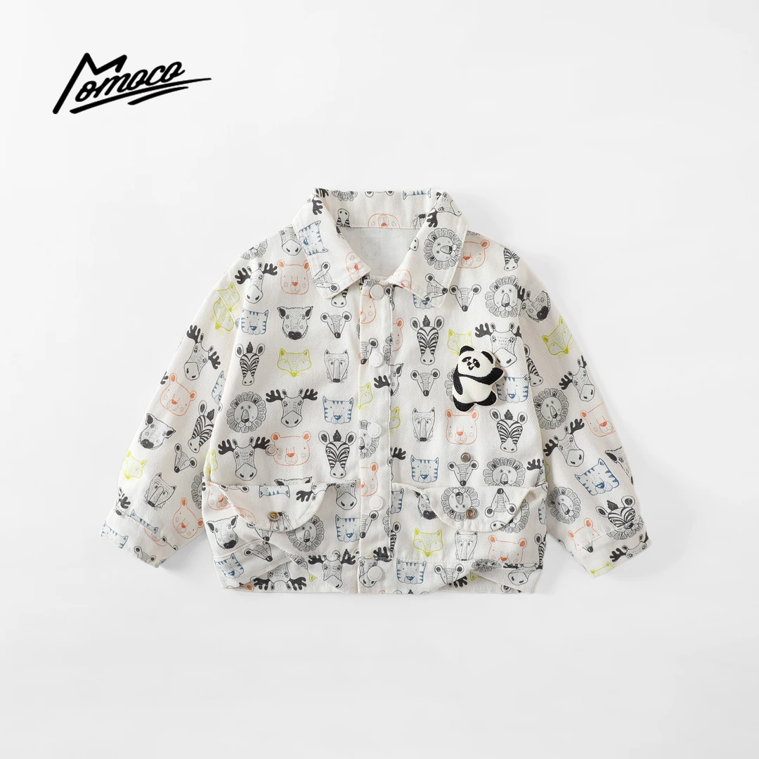 MOMOCO2025款秋季新款男童满印字母洋气外套77330138001