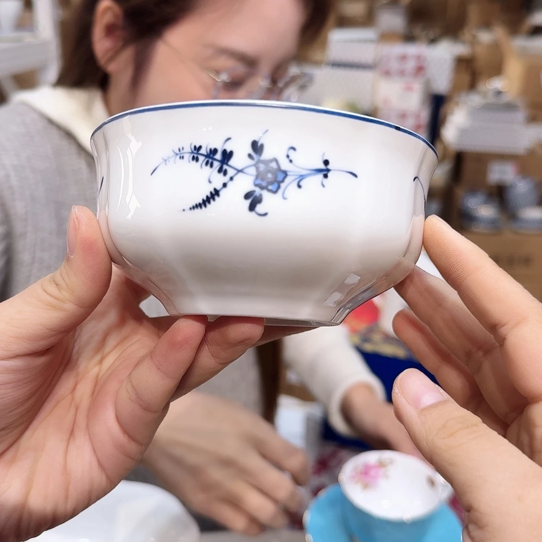骨瓷4.5英寸12cm饭碗1只外贸骨瓷
