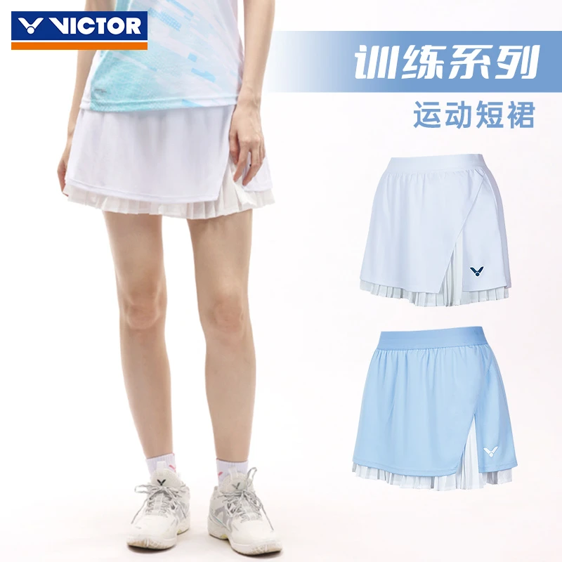 victor威克多胜利比赛羽毛球服女款透气易干防走光运动短裙运动服