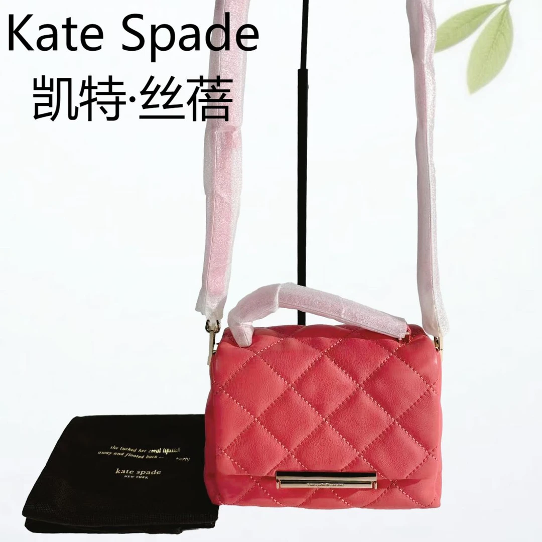99新 Kate spade/凯特丝蓓 玫红色斜挎包G25502015底长21X15