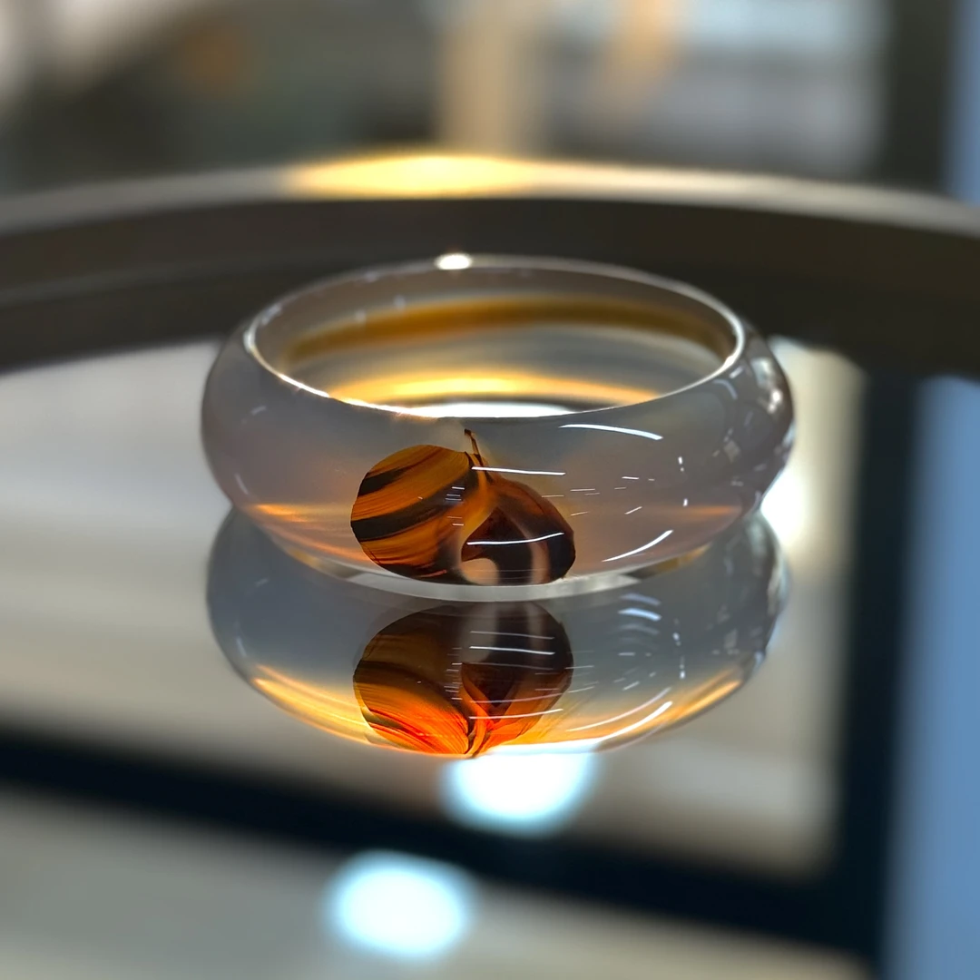 【赤鸟和鸣】天然巴西奥格兰德原矿红凤象形59圈玛瑙手镯新中式国风