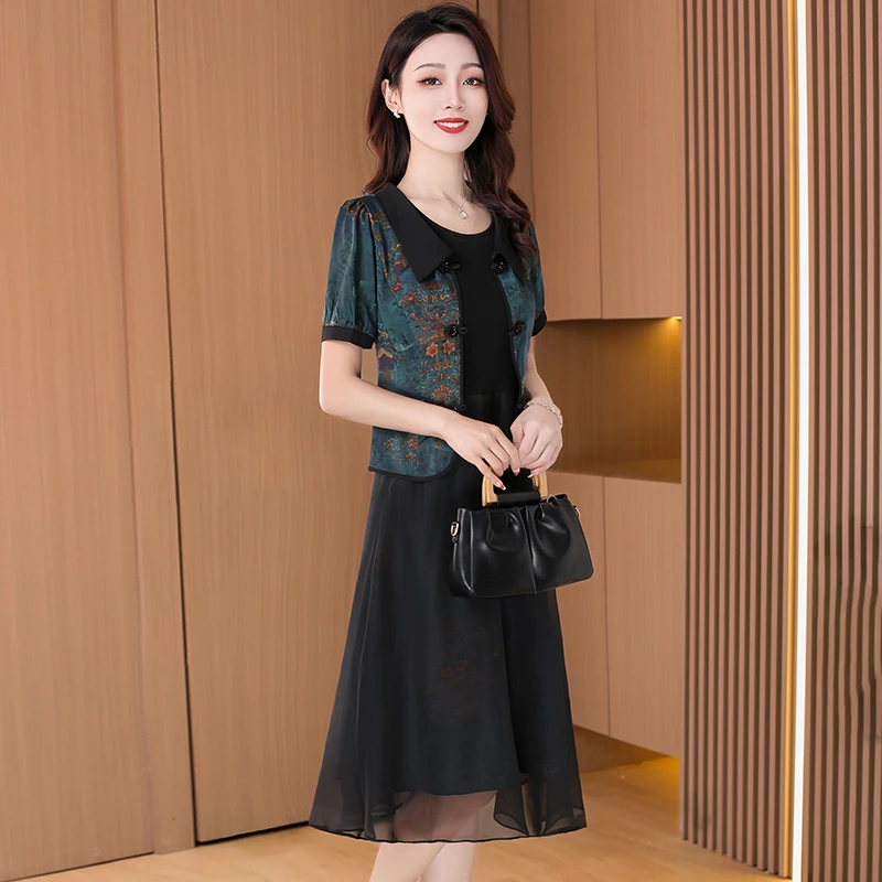 【可蓓儿】套装连衣裙女夏2025新款高端气质减龄端庄大气精致两件套