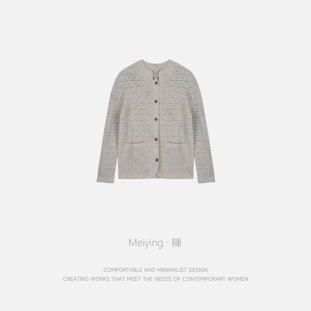 Meiying-“半糖主义”质感显瘦羊毛100弹性面料针织衫YA5QZ026