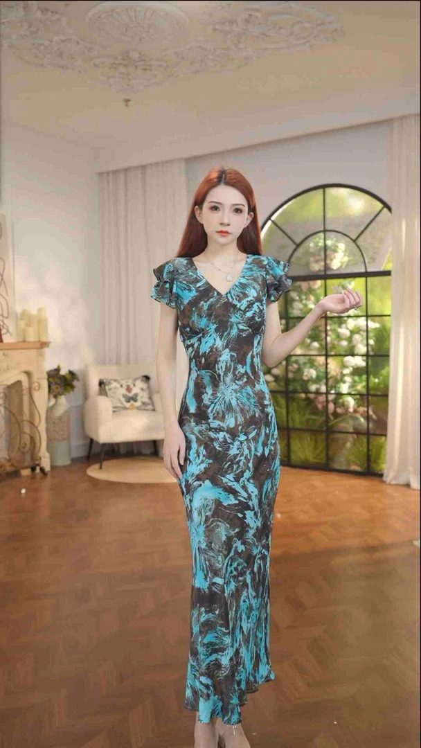【2025-瑶瑶】高定重磅100桑蚕丝连衣裙8E-197-5