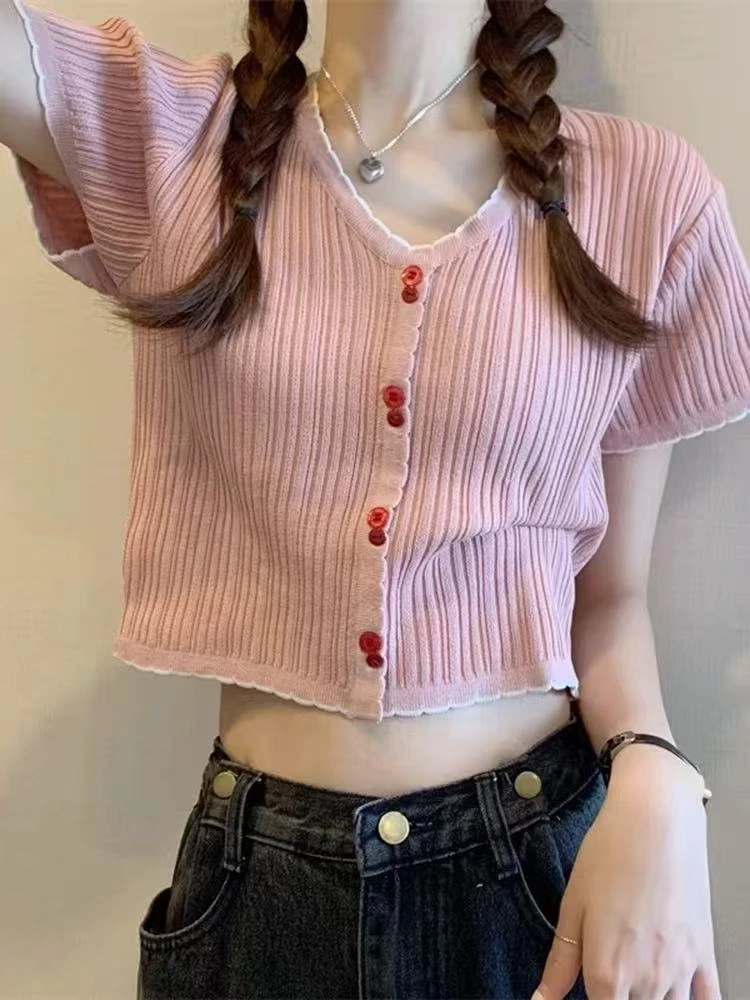 编号【601-640】纯欲辣妹性感短款上衣