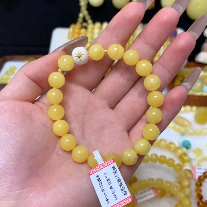 未镶嵌蜜蜡手链蜜蜡手串圆珠