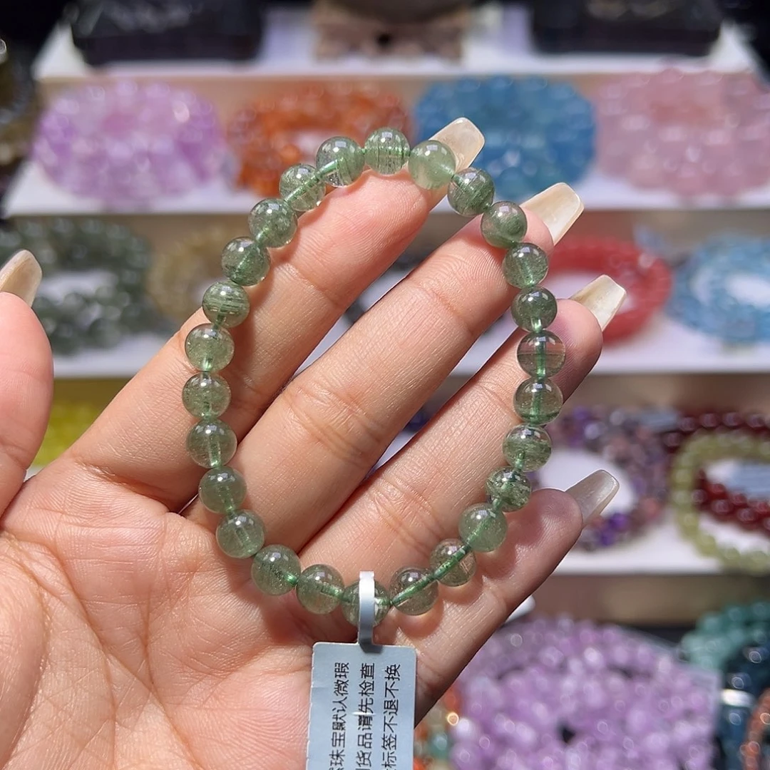手串未镶嵌水晶满天星绿幽灵7.3m m