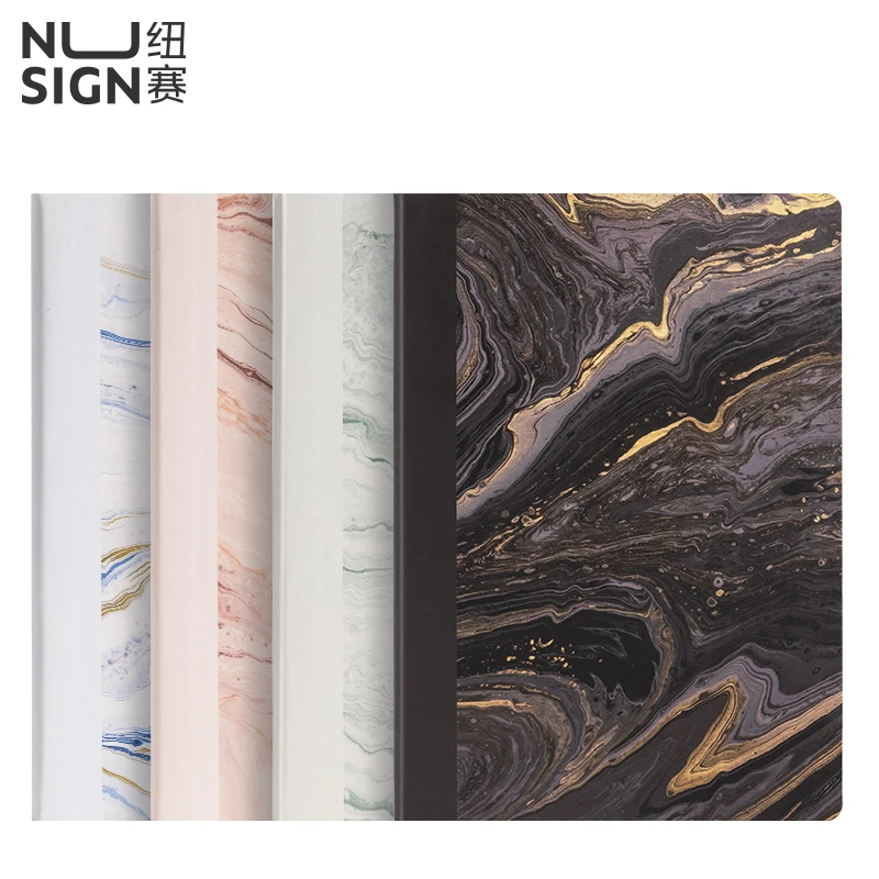 Deli/得力皮面本笔记本记事本纽赛自然流体A5本子96张