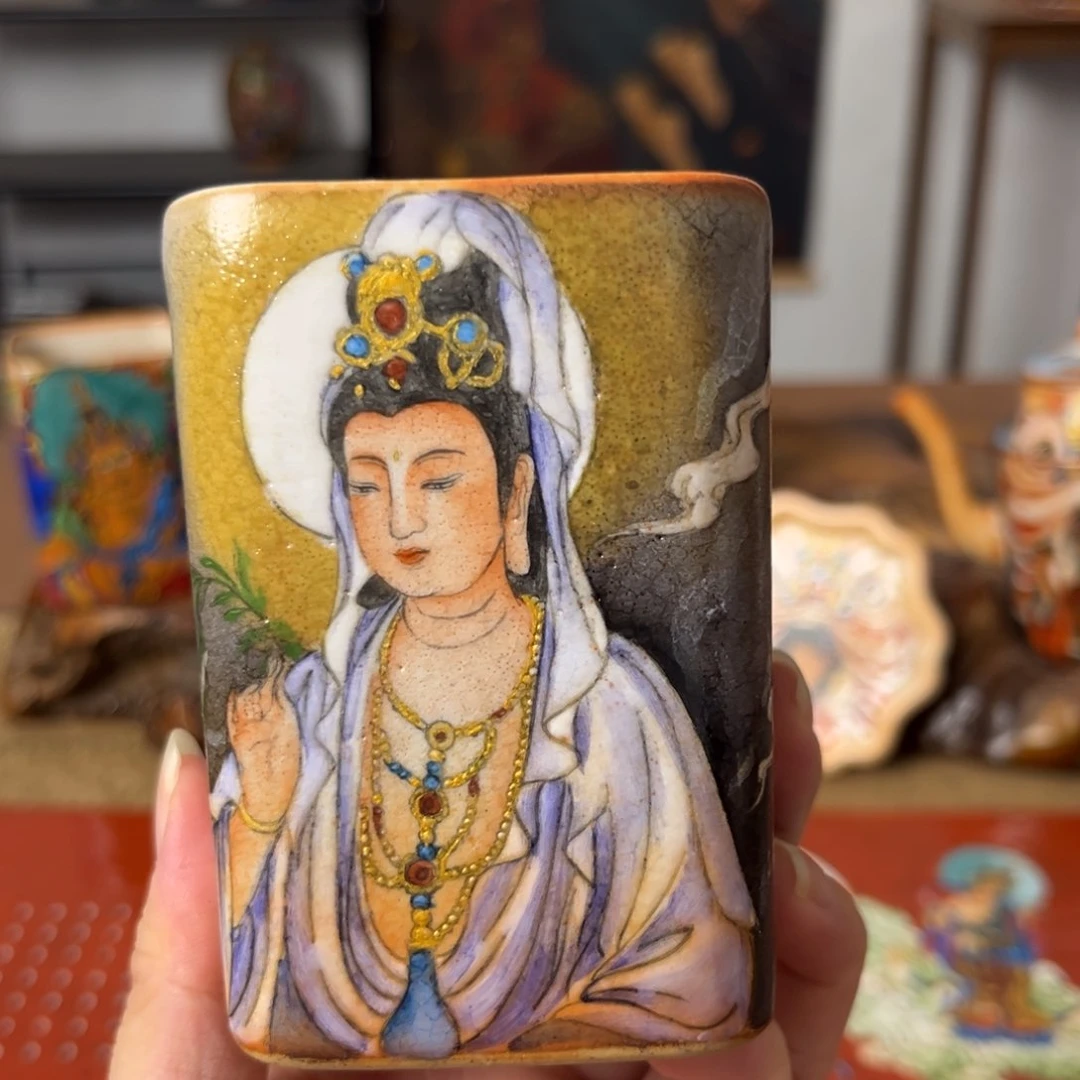 志野柴烧手工手绘