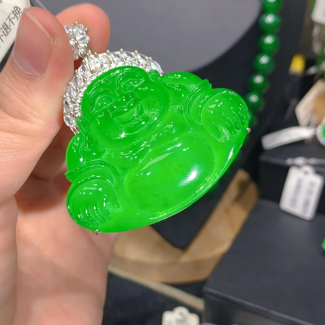 翡翠银S925镶嵌颈饰
