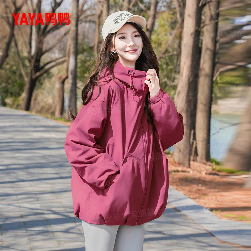 YAYA/鸭鸭【新山系系列】90绒羽绒服女短款户外纯色简约YE5B001017P