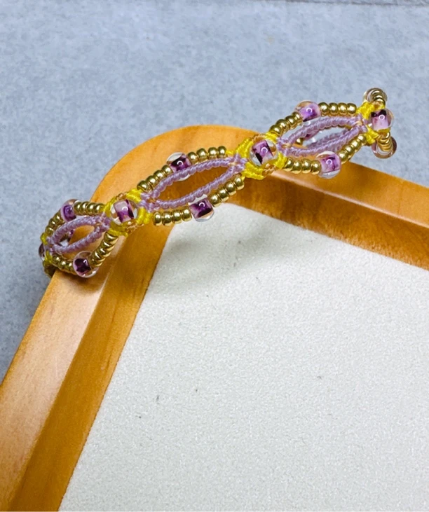 合成金属玻璃手链 复古民族风串珠手绳（腕围15.5内）