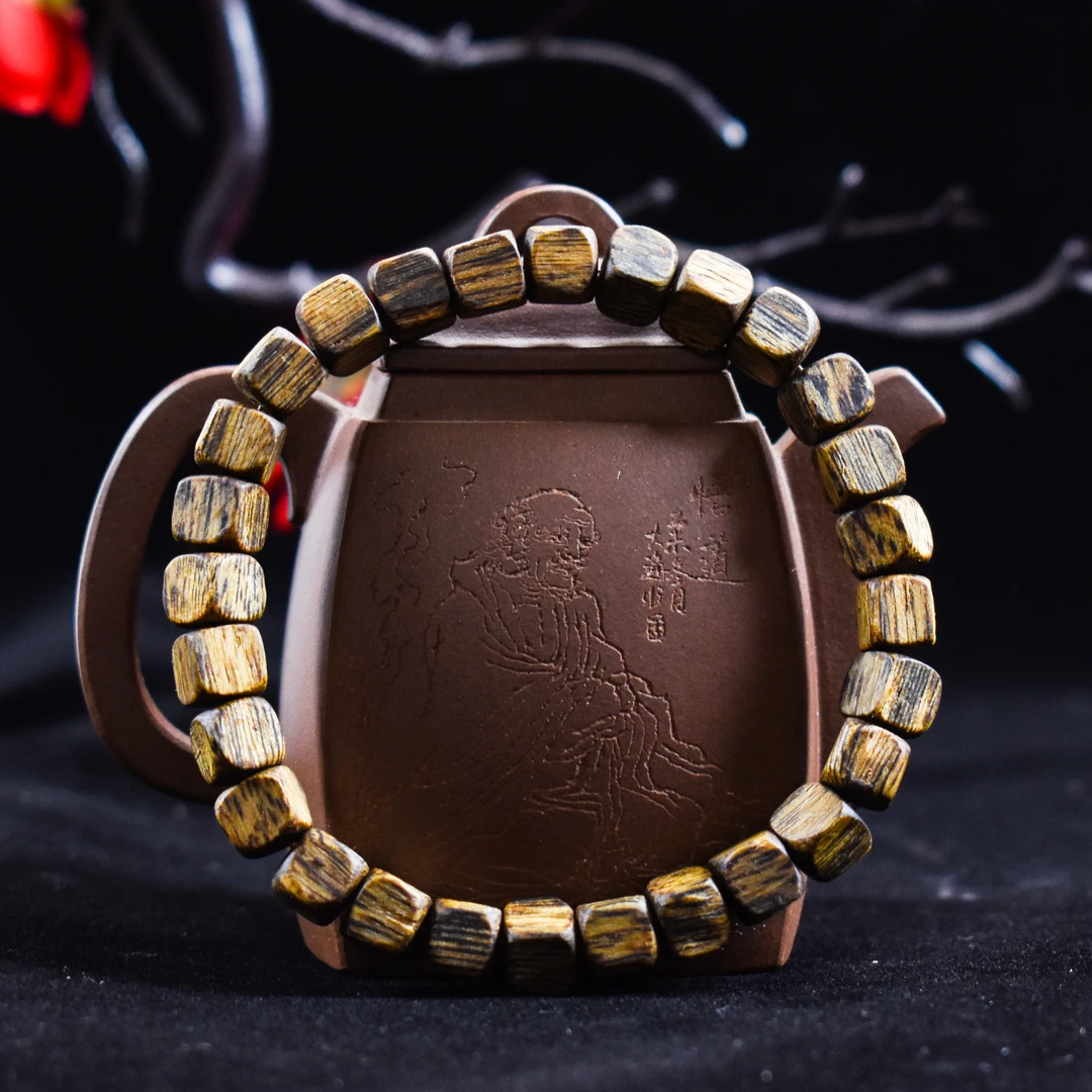 【奇楠系列】海南虎斑纹奇楠0.7方糖珠单圈沉香手串多样性发一