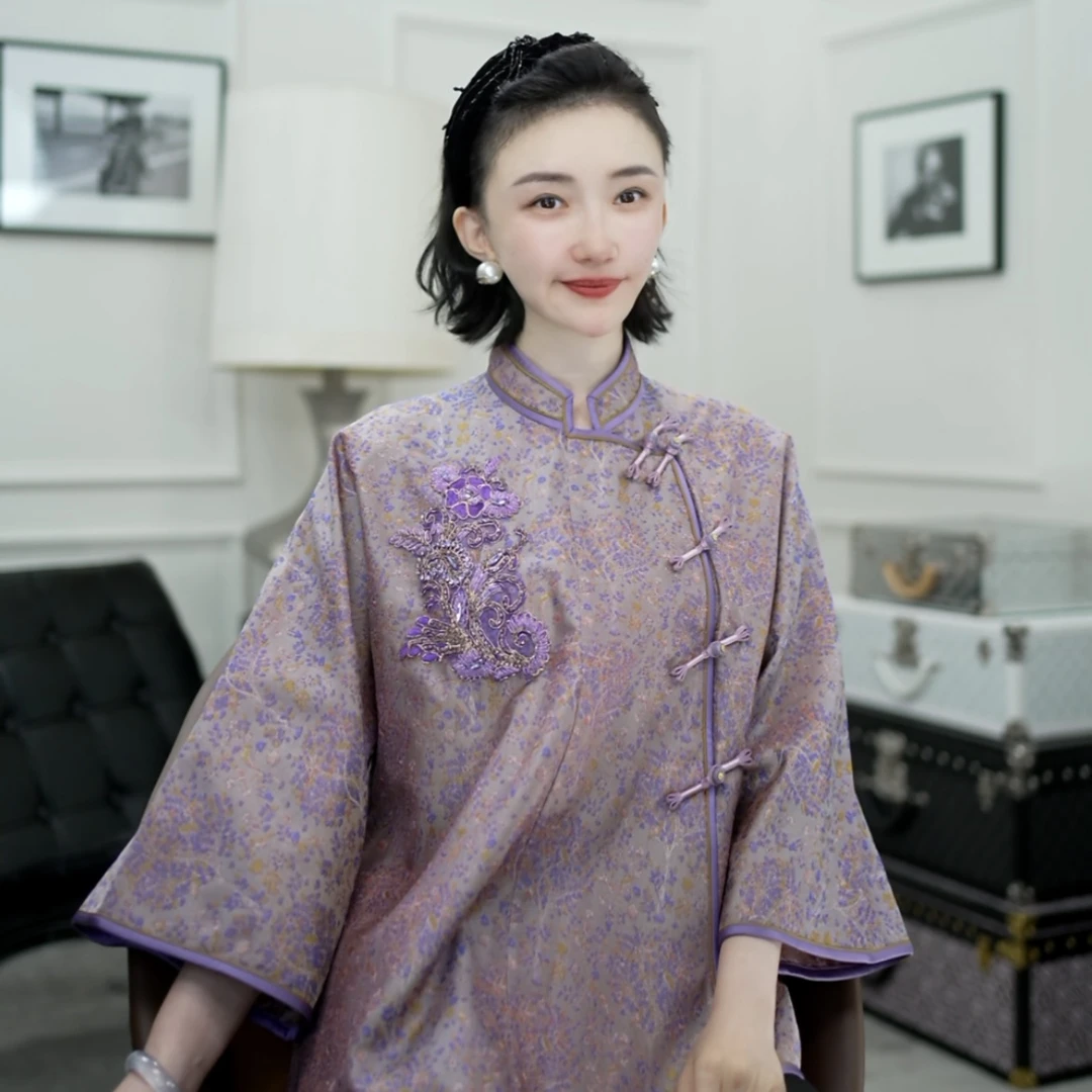 Betty Bairn【非遗/名家蜀锦.樱樱紫】新中式国风上衣25B-BW10312