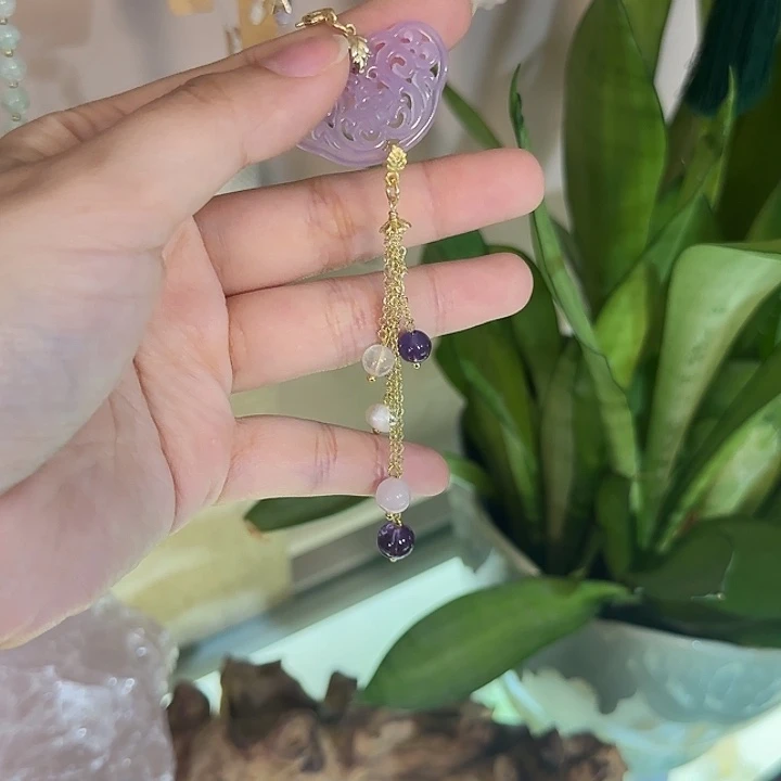 车挂合金紫晶小众设计 好看爱看