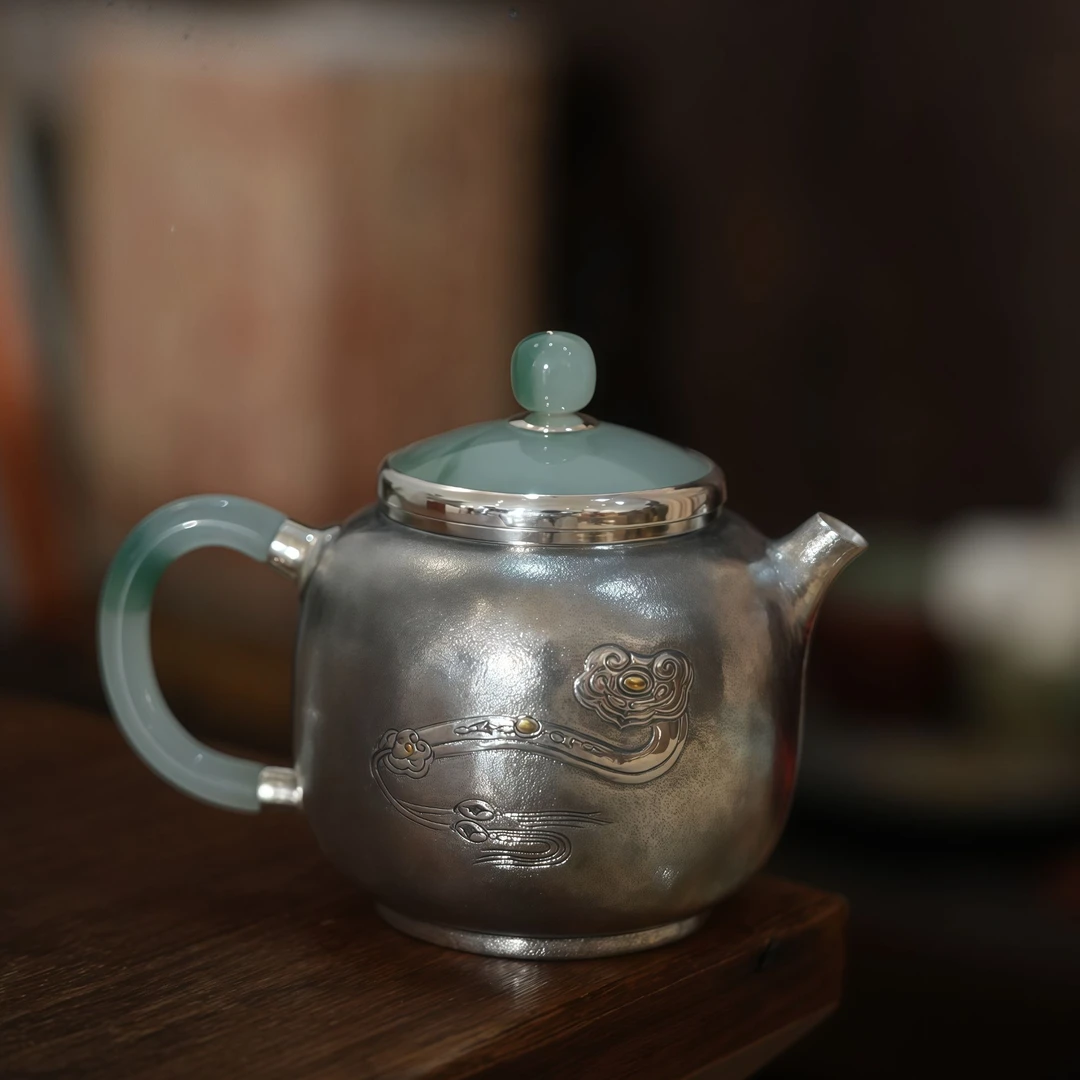 银壶家族纯手工一体成型事事如意茶