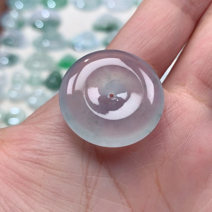 翡翠未镶嵌颈饰高冰平安扣