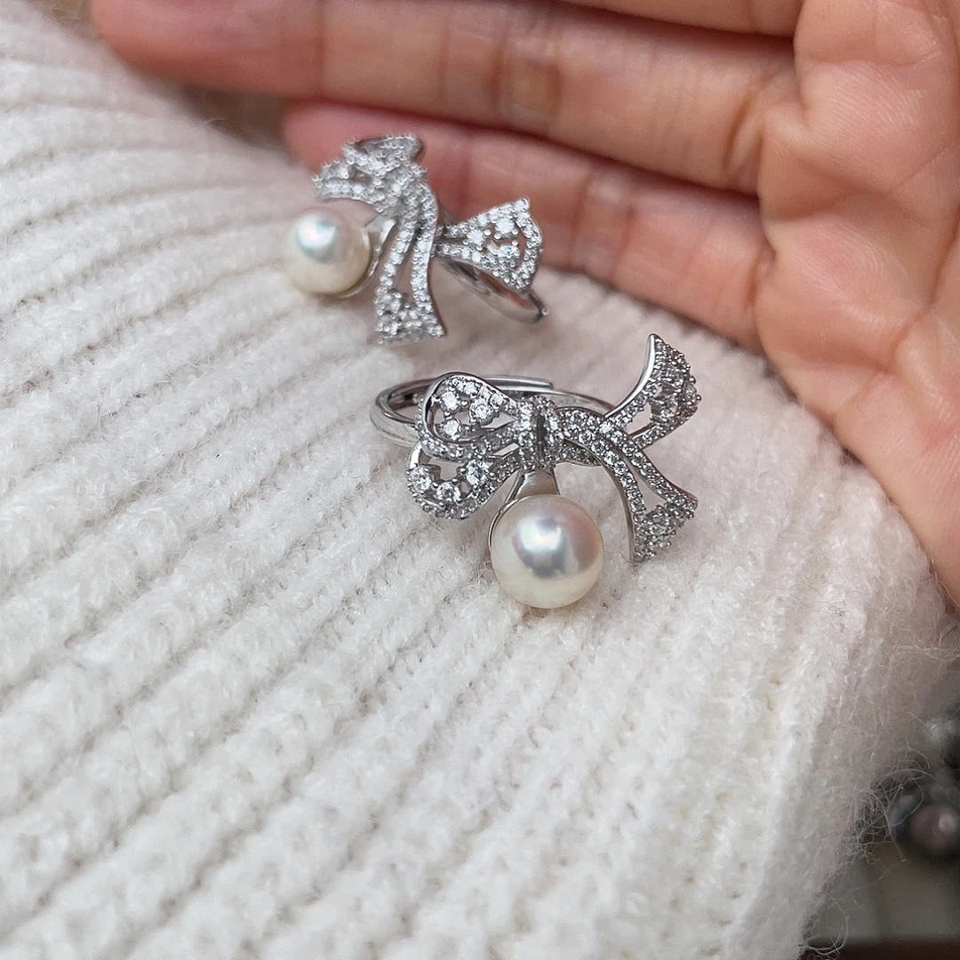 海水珍珠银S925镶嵌戒指