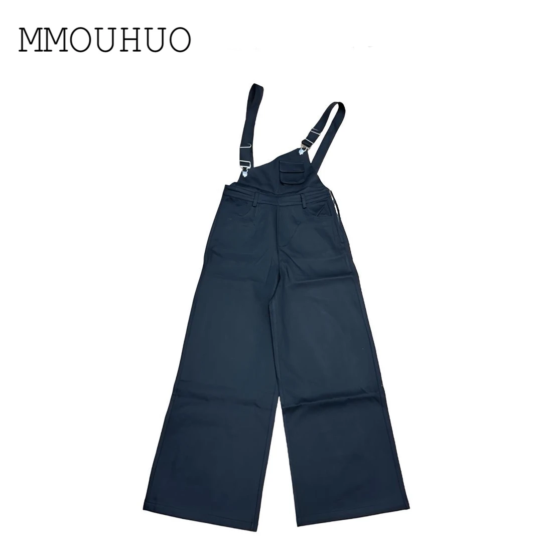 深圳MMOUHUO早春款减龄百搭背带阔腿裤