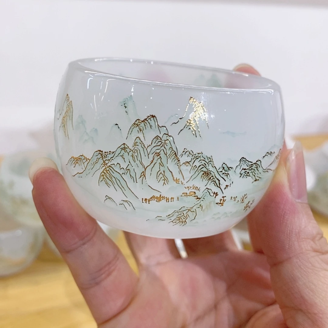手工艺品琉璃千里江山客杯