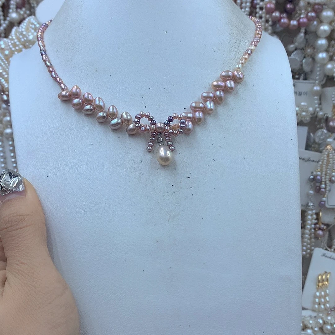 淡水珍珠银S925镶嵌耳饰