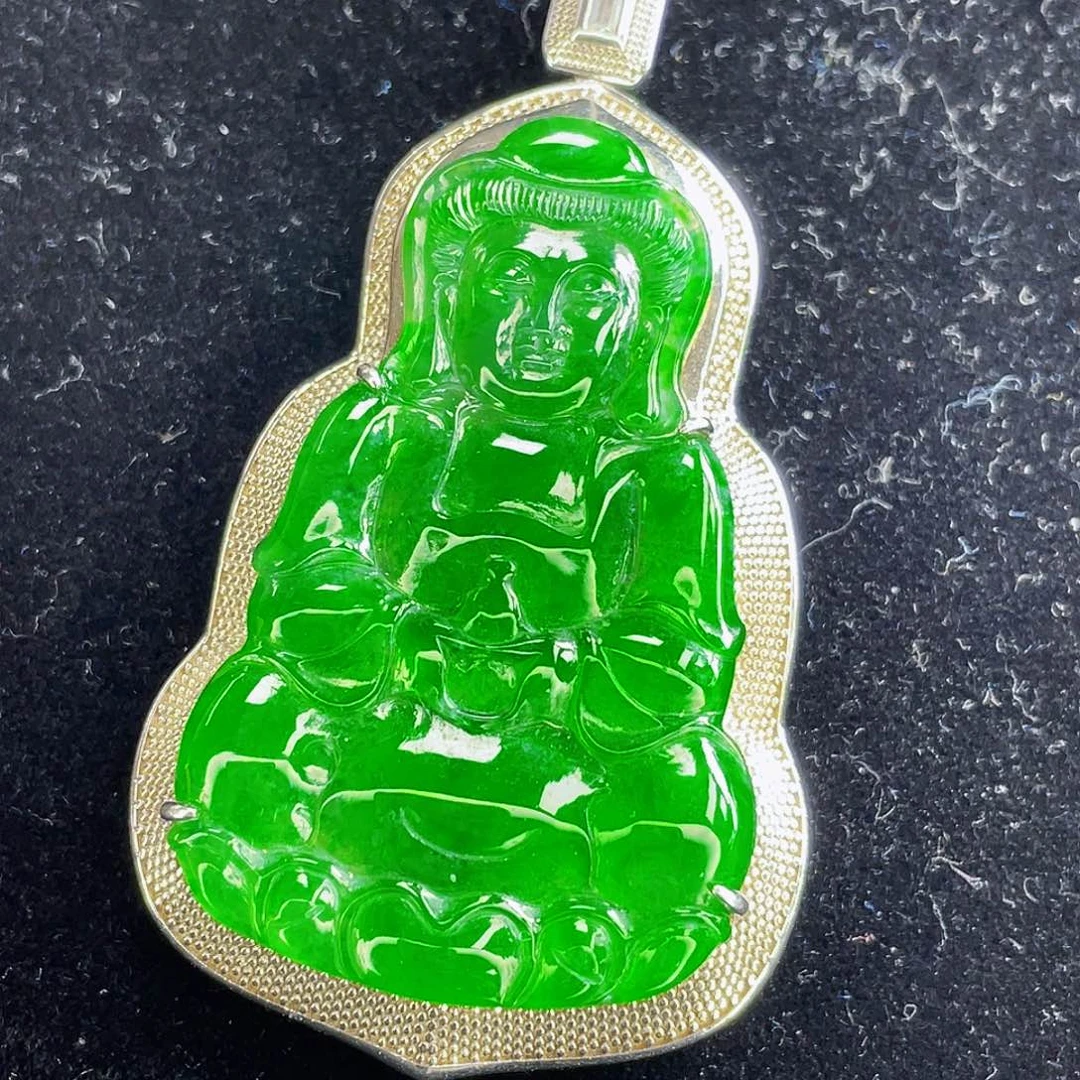 翡翠吊坠(不含链)银S925镶嵌