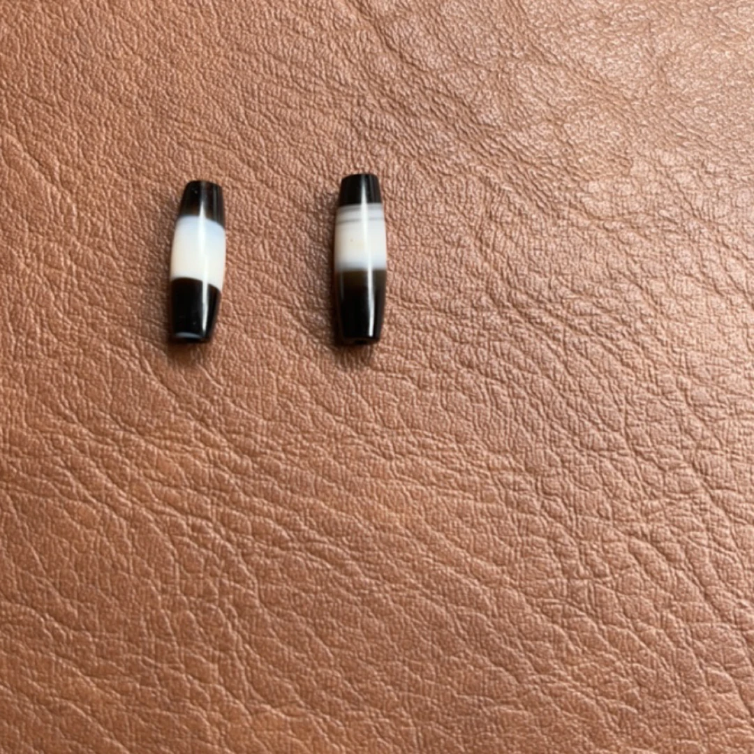 黑白缠丝玛瑙管珠子