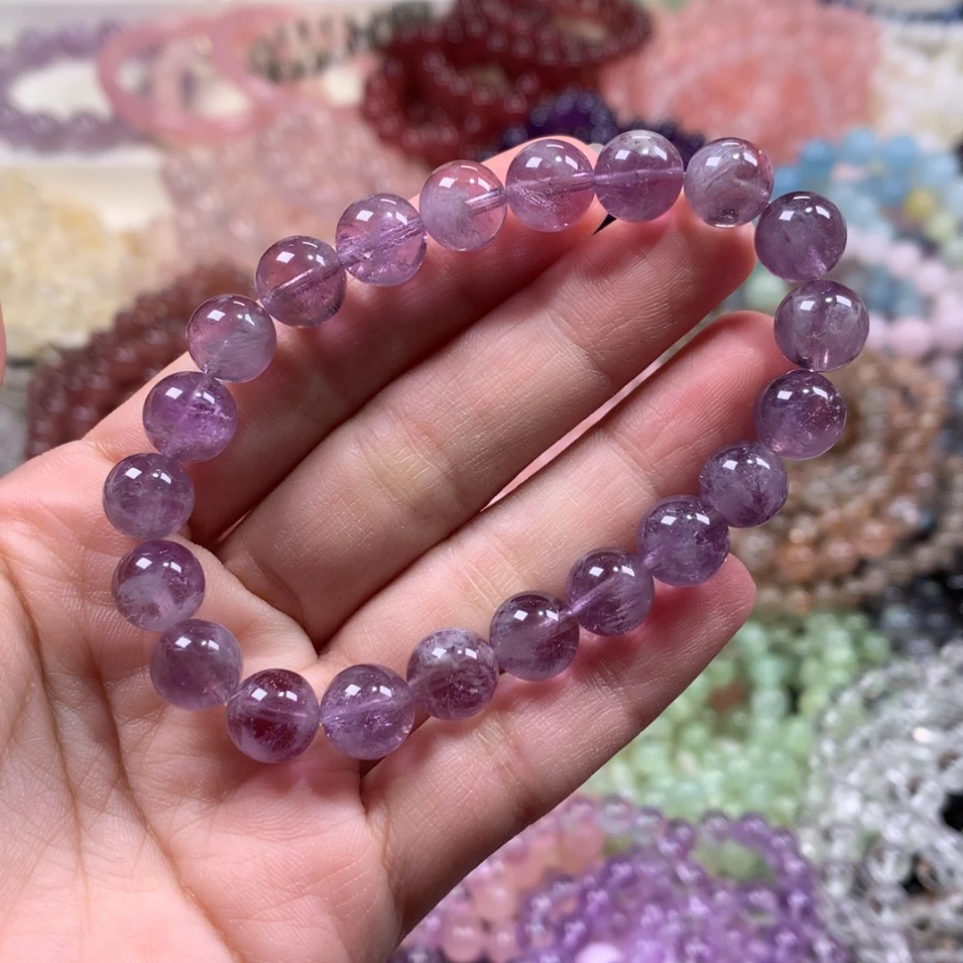 水晶手链未镶嵌紫兔毛卡9