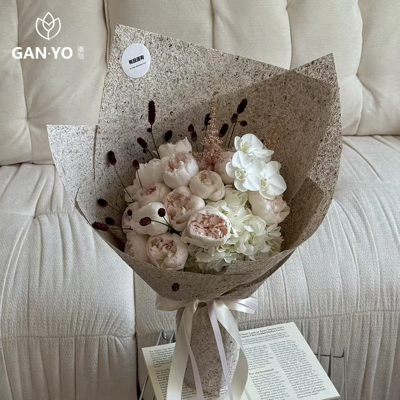 港与 手工树皮渣渣纸 鲜花花束包装纸 花艺花店包花的纸diy材料