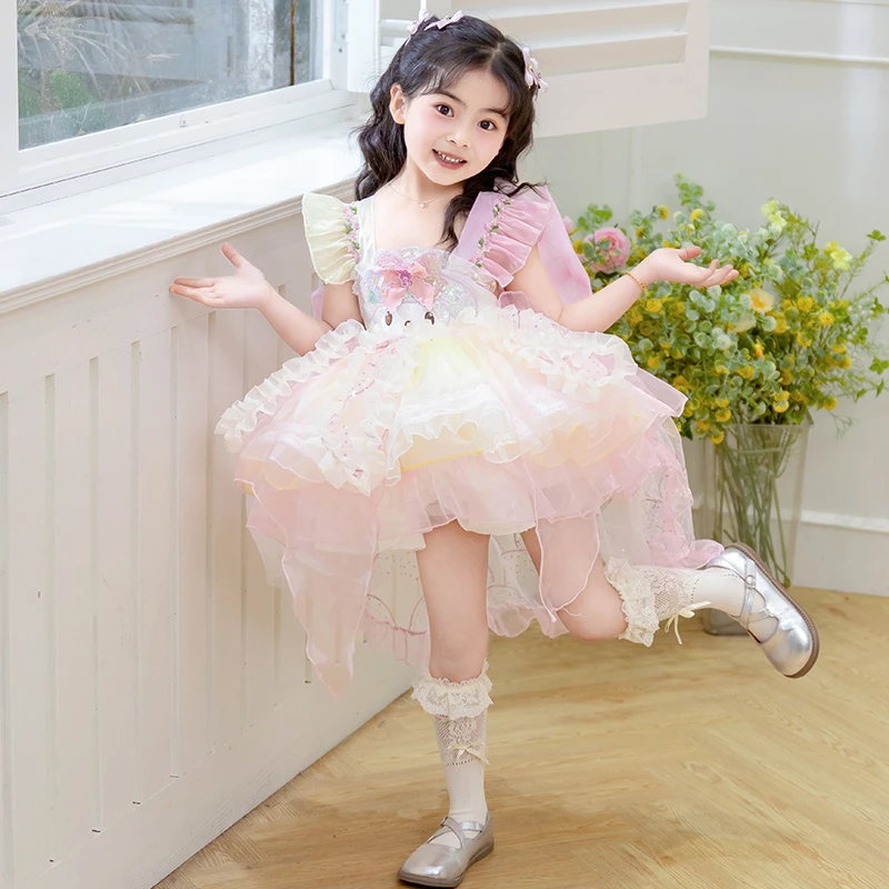 女 童宝宝洛丽塔公主裙生日礼服连衣裙蓬蓬裙六一儿 童表演连衣裙