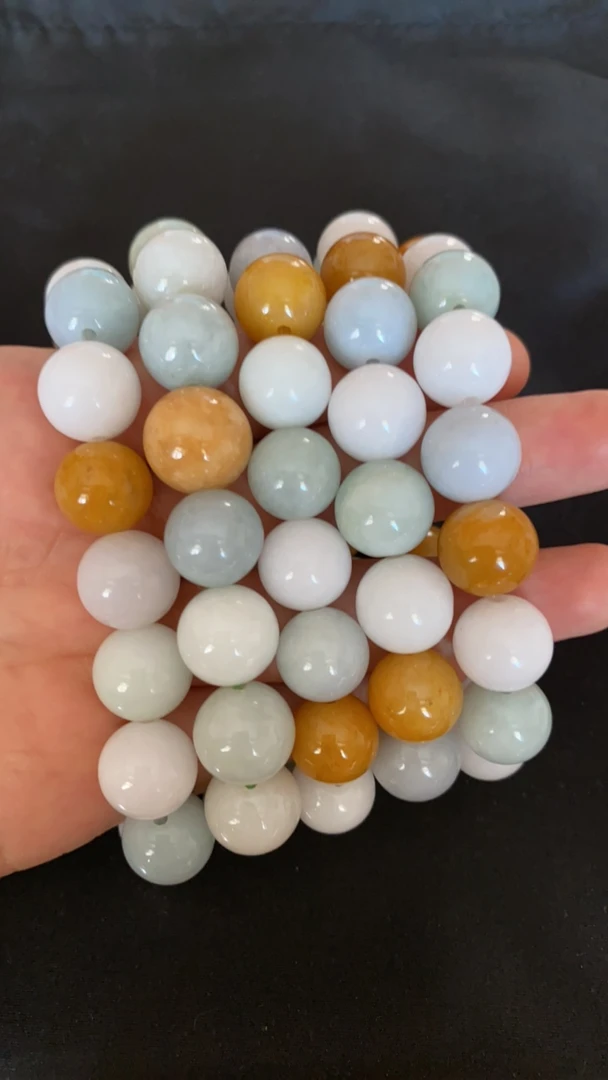 翡翠多彩大珠手串卡13男女可戴5453