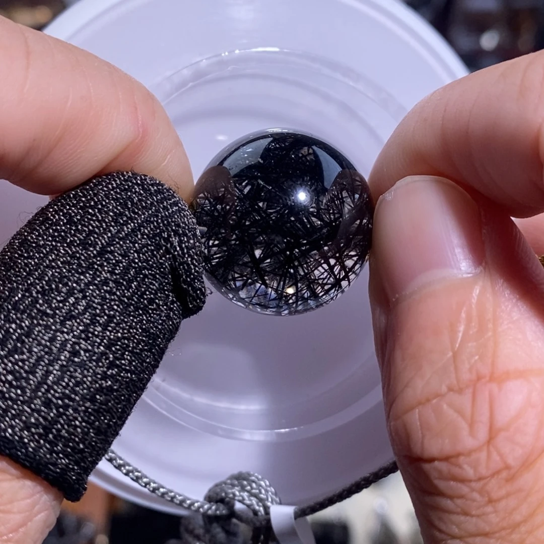 未镶嵌水晶手链黑发晶21.7mm全透体满发蕾丝单珠毕业级